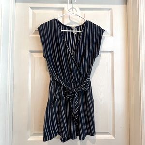 Small Navy Blue Striped Romper - Caution To The Wind